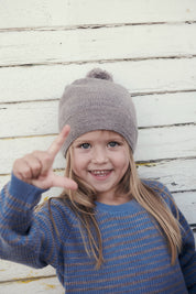 Copenhagen Colors Merino Beanie mit Pompom in natural melange