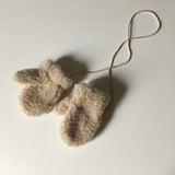 Alwero Kinder Woll Handschuhe in beige mit Band