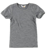 Joha Merino Woll Shirt kurzarm hellgrau melange