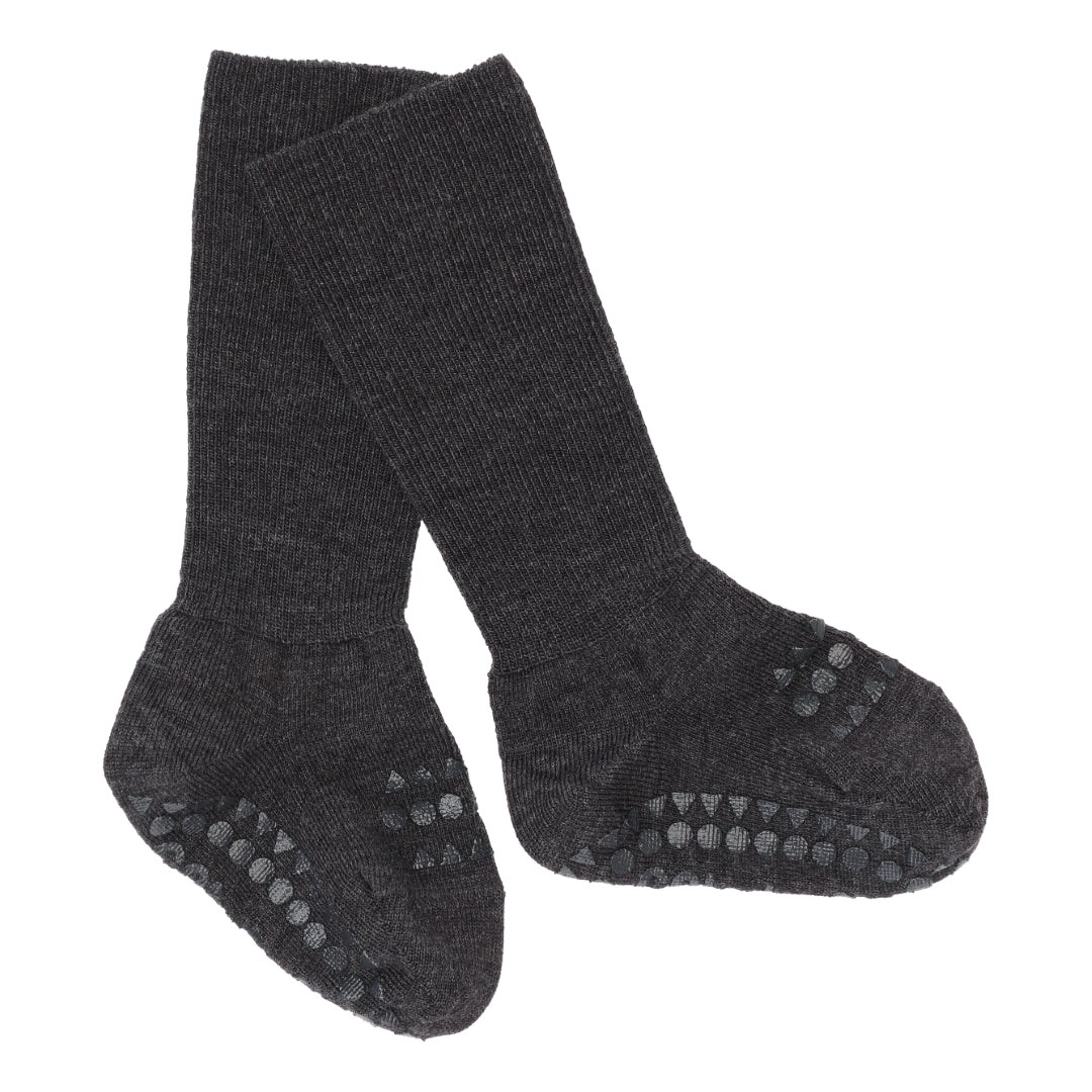 gobabygo Antirutsch Woll  Socken "dunkelgrau melange"