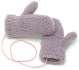 Alwero Woll Handschuhe in lila mit Band
