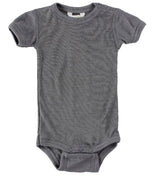 Joha Wolle Seide Kurzarm Body unisex dunkelgrau
