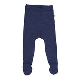 Joha Wolle Seide Leggings mit Fuß dunkelblau