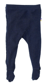 Joha Merino Woll Leggings mit Fuß dunkelblau