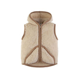 Alwero Wollweste Robby beige braun mit Kapuze